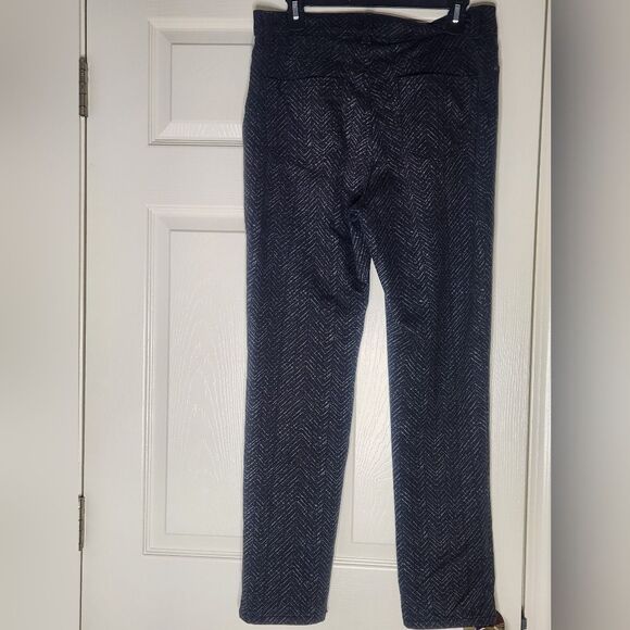 Gloria Vanderbilt 8 Black Herringbone Patern Full Length Zip Pockets Women Pants - Picture 8 of 9